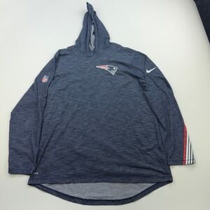 Nike New England Patriots Hoodie Mens Large Navy NFL On Field Lightweight